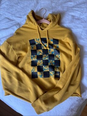 Vans Women’s Yellow Checkerboard Cropped Hoodie